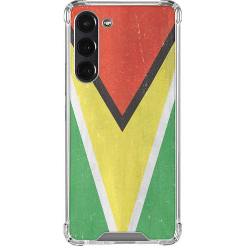 Guyana Flag Distressed Galaxy S23 Plus Clear Case